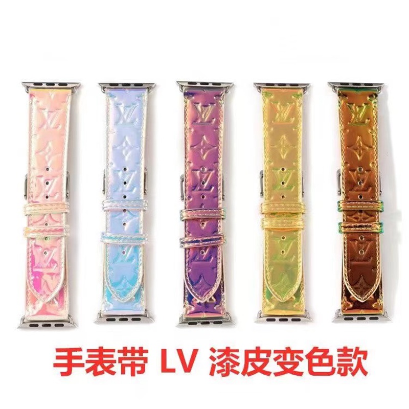 Gucci LV luxury Apple Watch Band Wrist Strap Multicolor monogram leather 49mm Pattern
