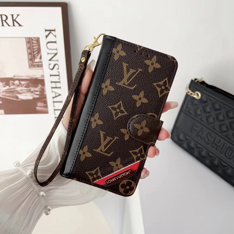 gucci lv iphone 15 pro ultra plus galaxy s23 plus ultra s23+ case notebook luxury leather card strap logo cover
