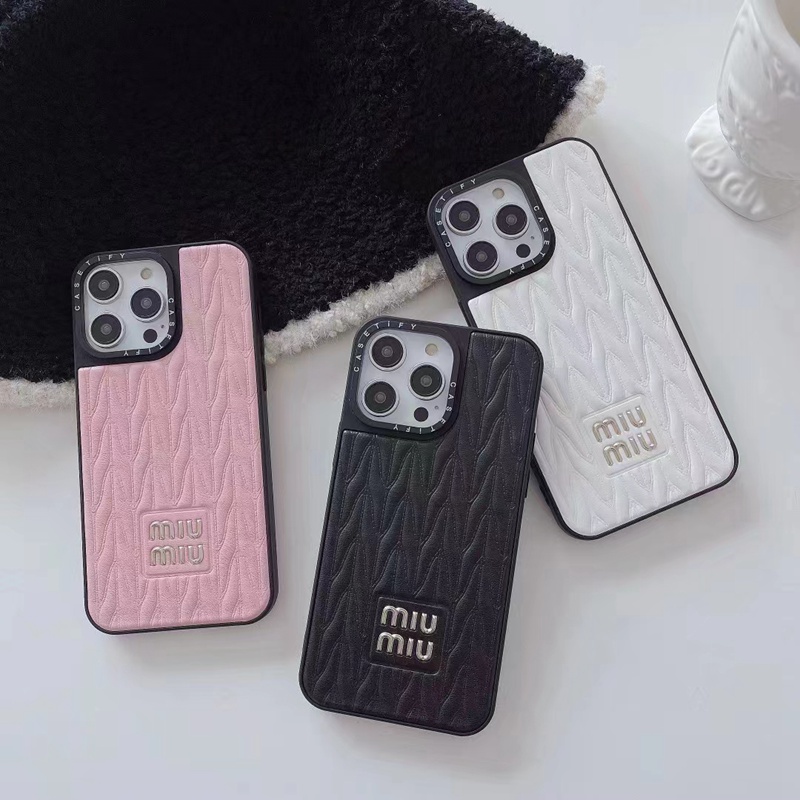 Miu Miu monogram iphone 14 Pro Max 13 12 shine cute fashion brand case elegant cover