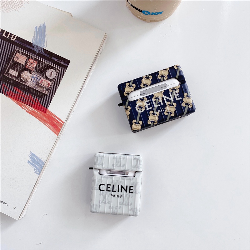 celine brand airpods pro 2 3 case cute logo leather TWS earbuds cover
