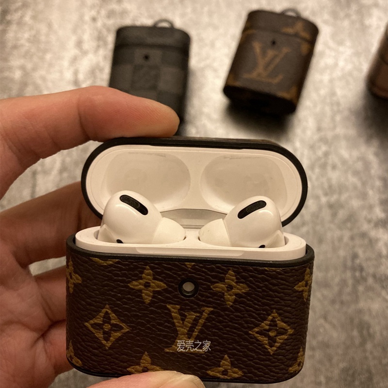 lv brand airpods pro 2 3 case cute logo leather TWS earbuds cover