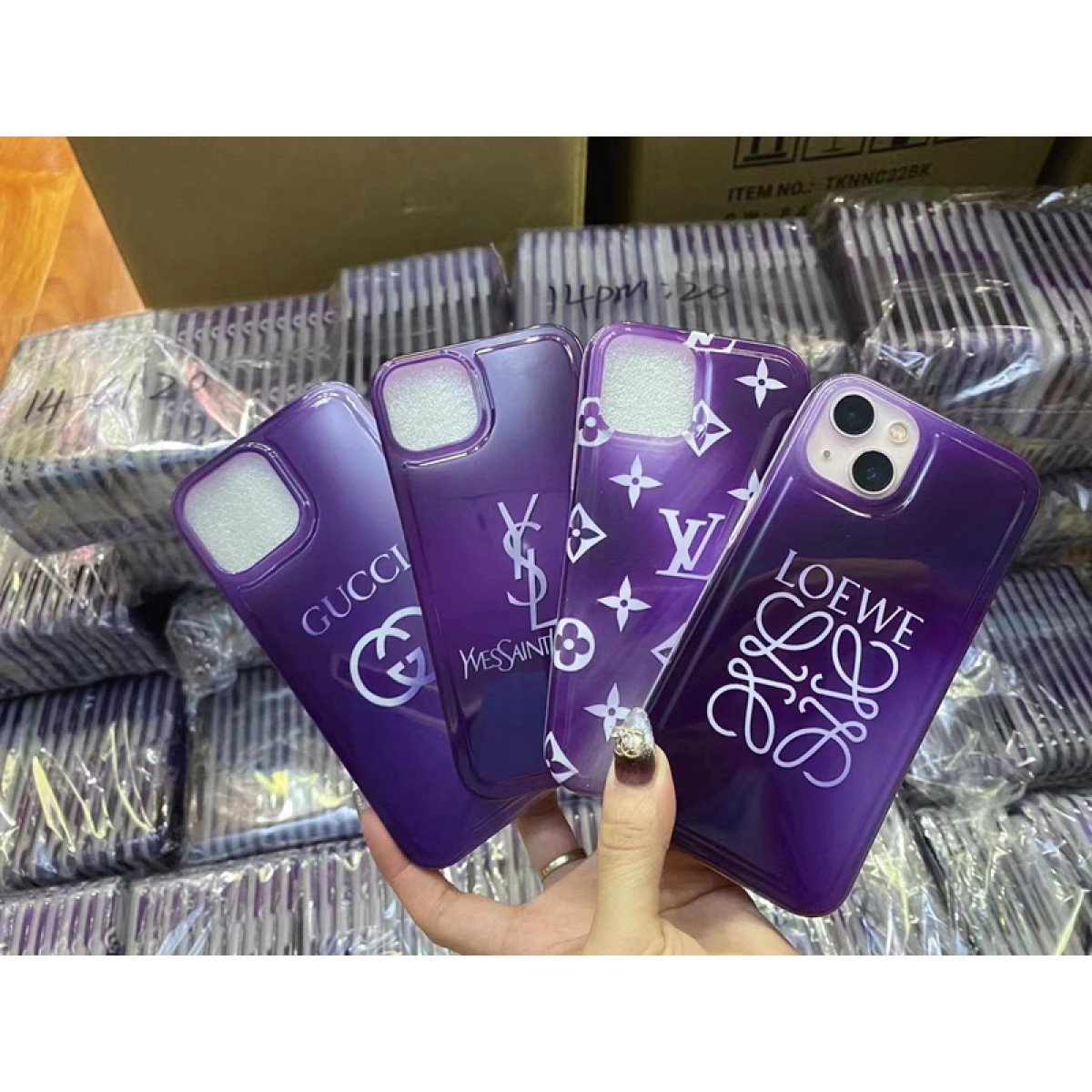LV YSL Gucci Loewe iphone 15 Pro Max 15 plus case purple monogram