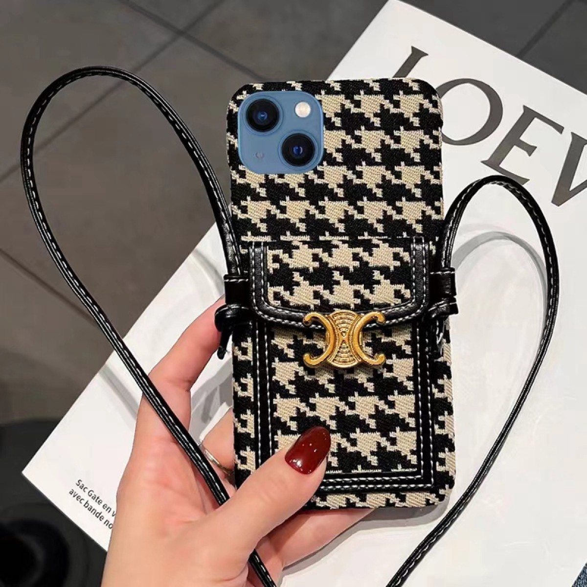 LV Printed Leather Case Cover For Iphone 13