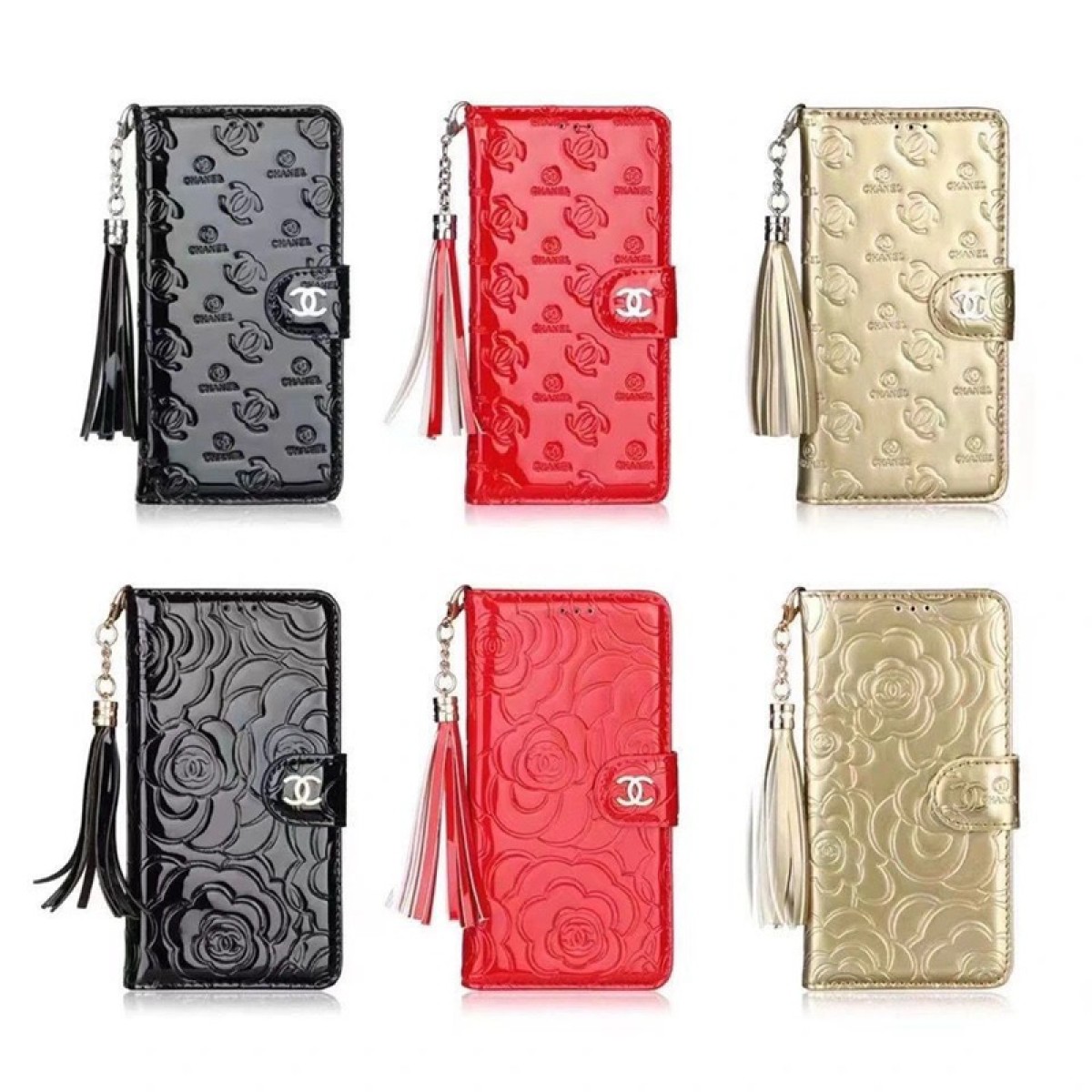 chanel iphone 14 pro max plus case notebook luxury leather strap