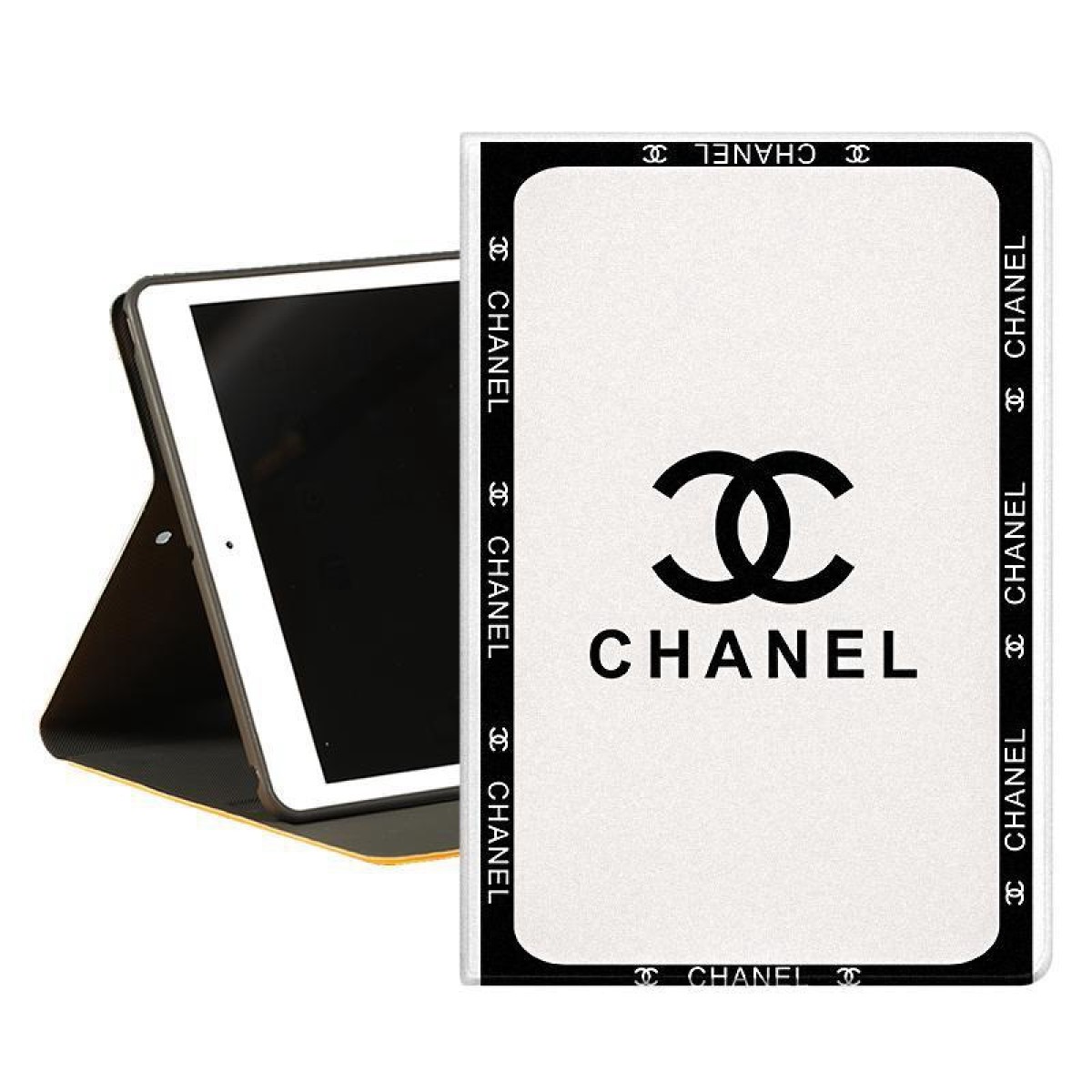 Chanel Black Leather Ipad Case