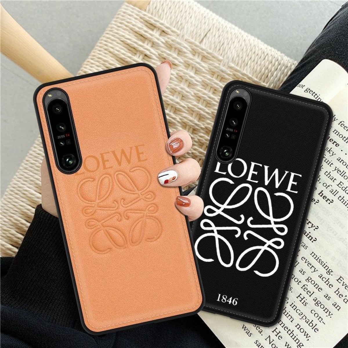 loewe leather iphone 14 pro max galaxy s22 ultra plus Shockproof Protective case original luxury fake shell