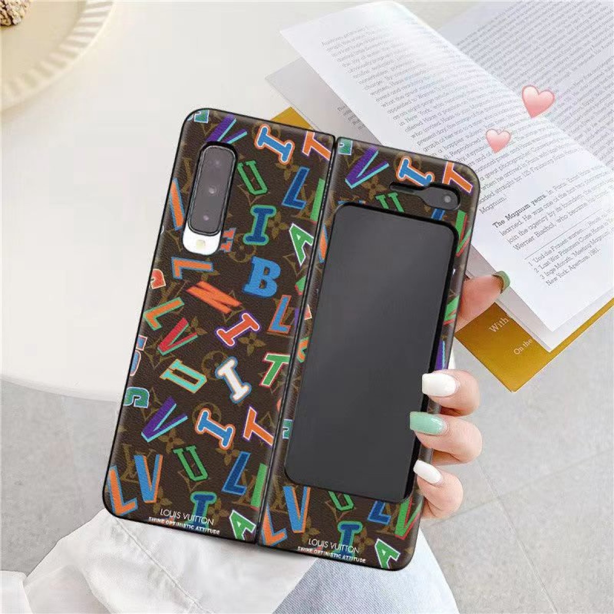 lv galaxy z fold5case luxury color logo brand samsung fashion cover