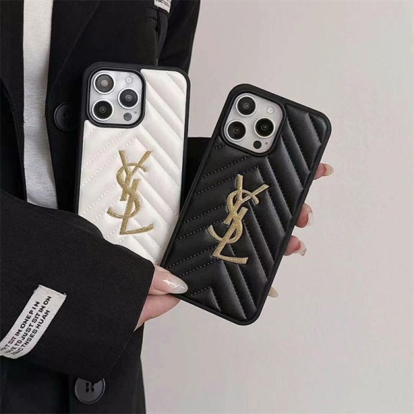 YSL iphone16 pro max 15 plus case luxury cover lady boy men leather card copy