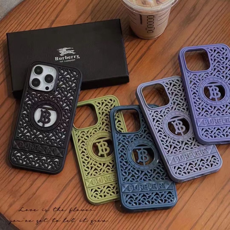 Burberry luxury monogram hollow cute case For iphone 14 Pro Max