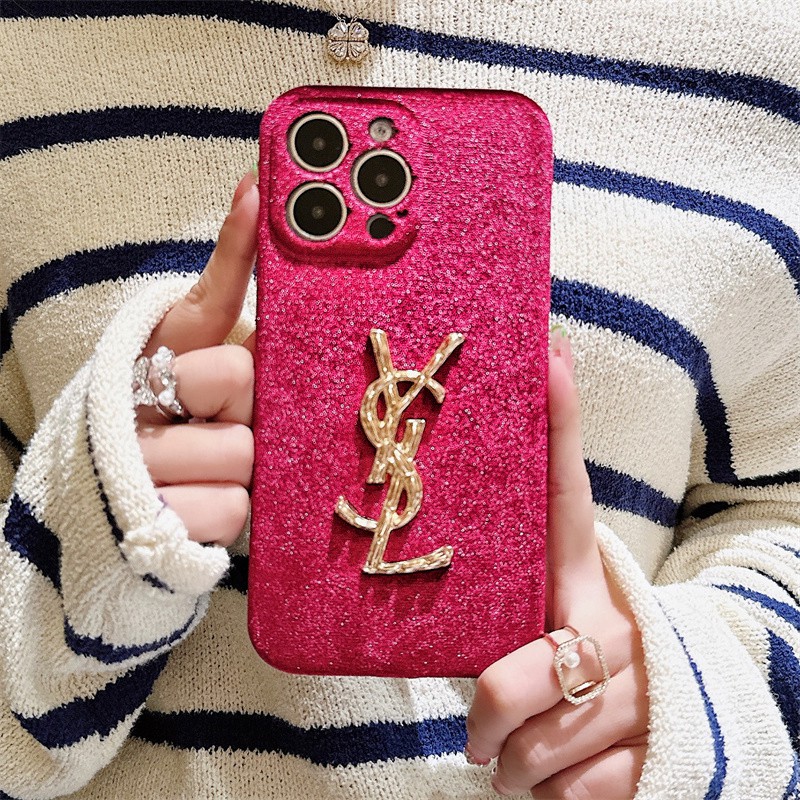 Ysl   ledertascheiPhone13/14/15 Pro Max Wallet Flip Case
