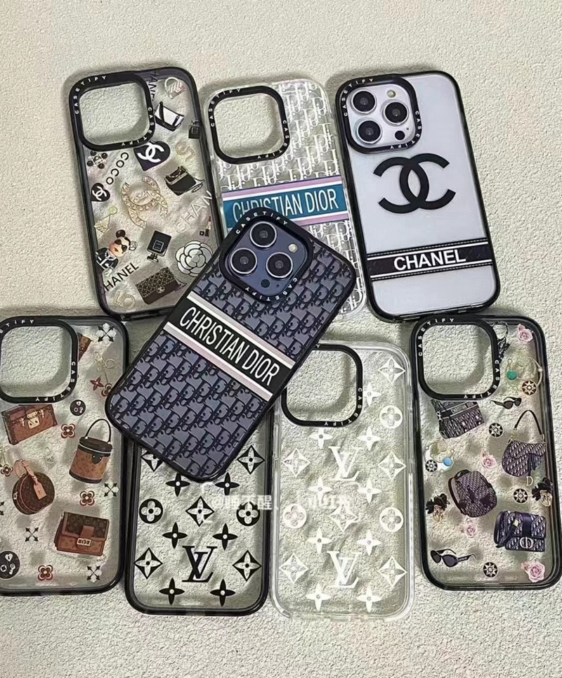 Chanel LV Dior luxury clear monogram cute shine iphone 15 Pro Max Plus case 14 cover