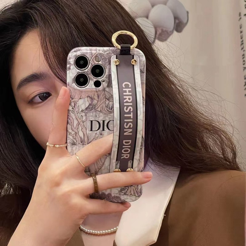 dior iphone 15 pro max plus case luxury band stand ring strap logo cover
