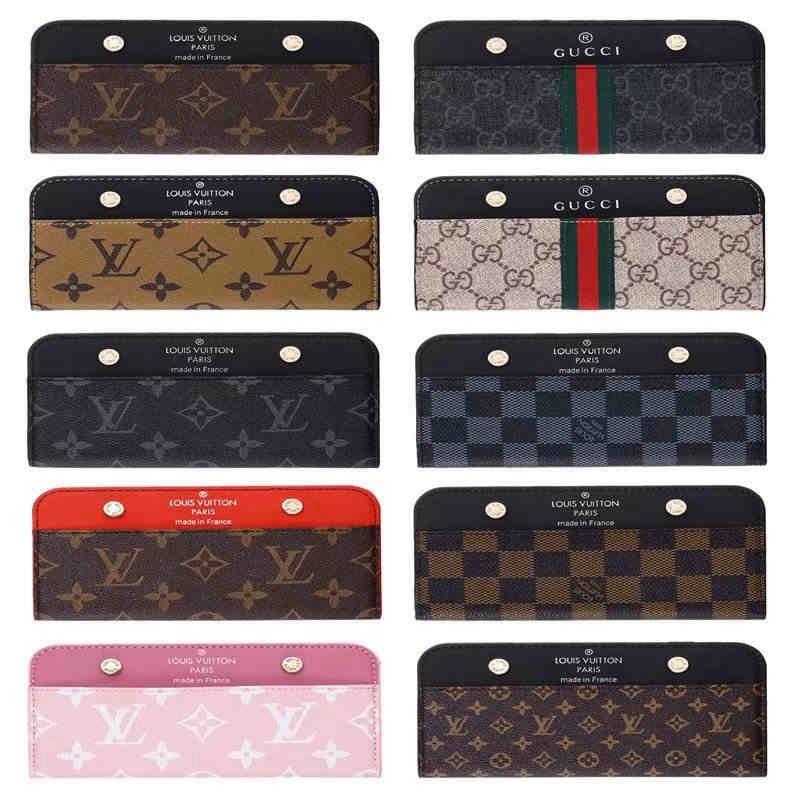 Gucci Louis Vuitton brand iphone 14 Pro Max Plus notebook card pocket leather case brand cover