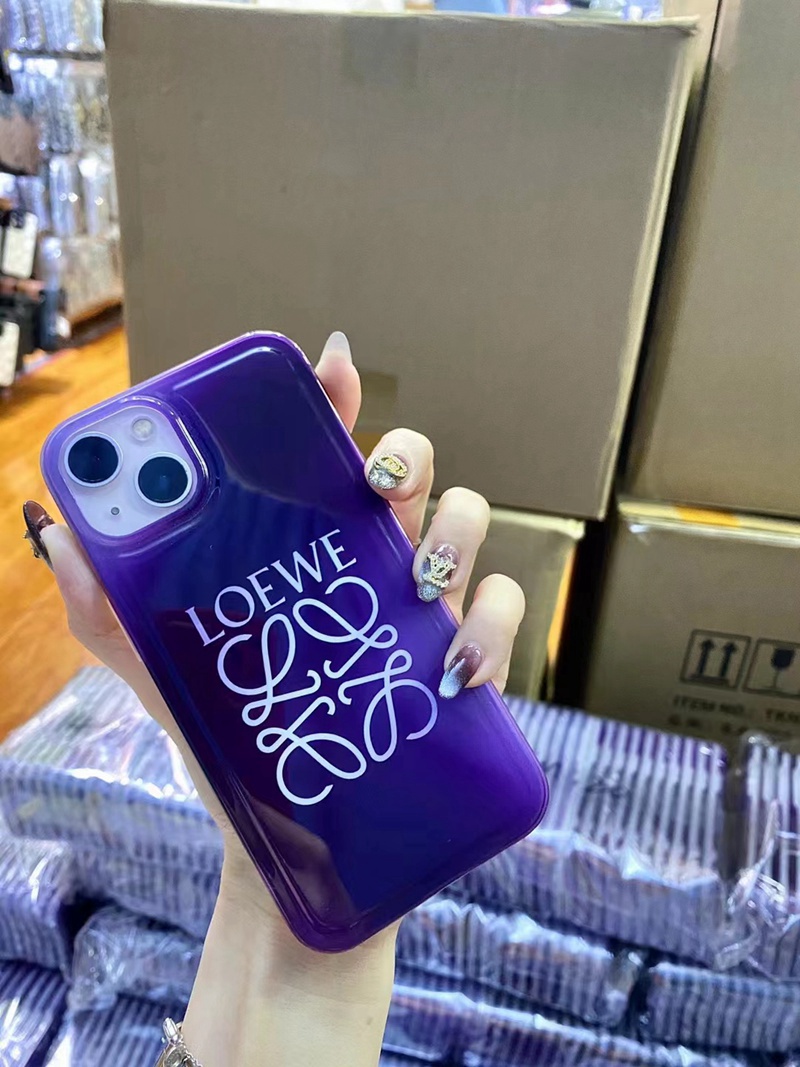 LV YSL Gucci Loewe iphone 15 Pro Max 15 plus case purple monogram