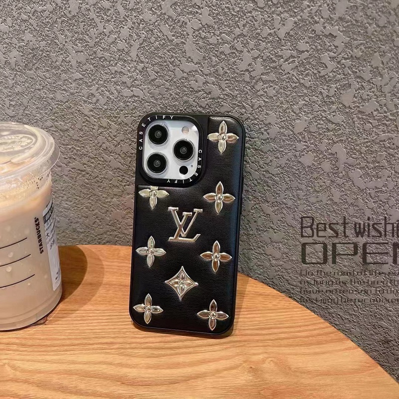 lv iphone 14 pro max 14 plus case luxury flower monogram leather cover