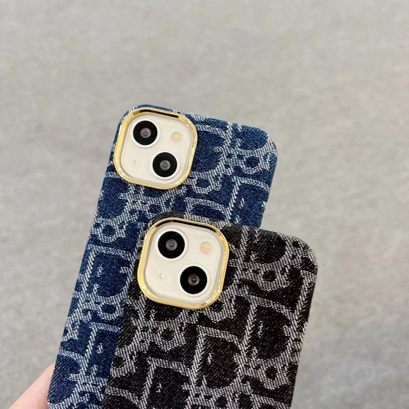 lv dior iphone14 pro max 14 plus case luxury denim logo style cover