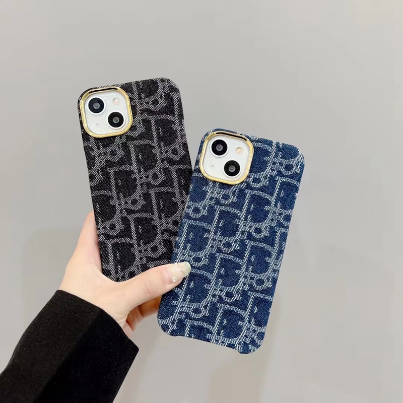 lv dior iphone14 pro max 14 plus case luxury denim logo style cover