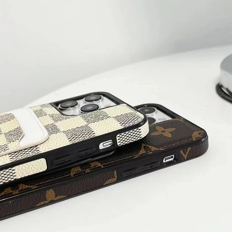 lv gucci iphone 14 pro max plus case luxury card leather strap logo cover