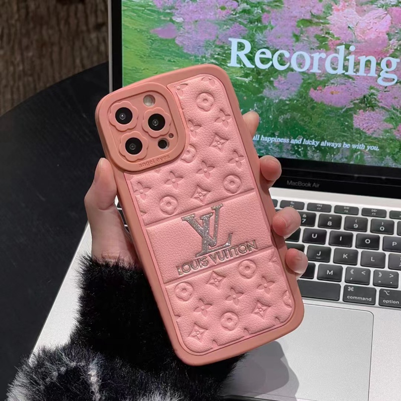 lv iphone 14 pro max plus case luxury leather logo cover 