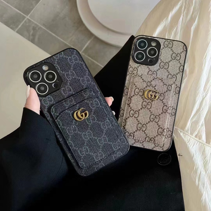 lv gucci iphone 15 pro max ultra plus case luxury card leather pocket logo designer Girls cover