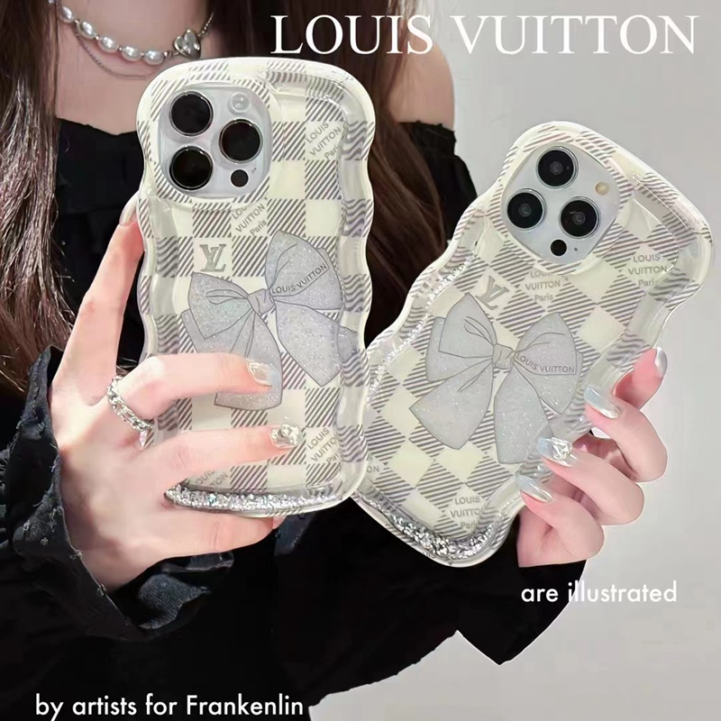 chanel lv iphone15pro ultra plus case luxury clear flow shine cute flower bow logo cover