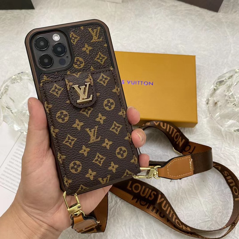 lv gucci iphone 15 pro max ultra plus case luxury card leather strap wallet bag logo cover