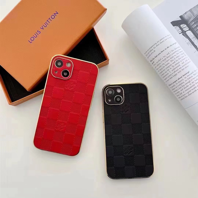 Louis Vuitton 14 Pro Max leather monogram brand cute elegant case