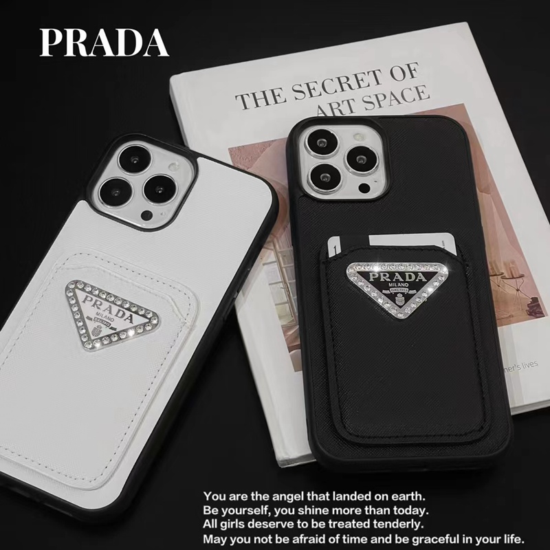 Prada Luxury iPhone 15 Pro max 14 Case Back Cover coque