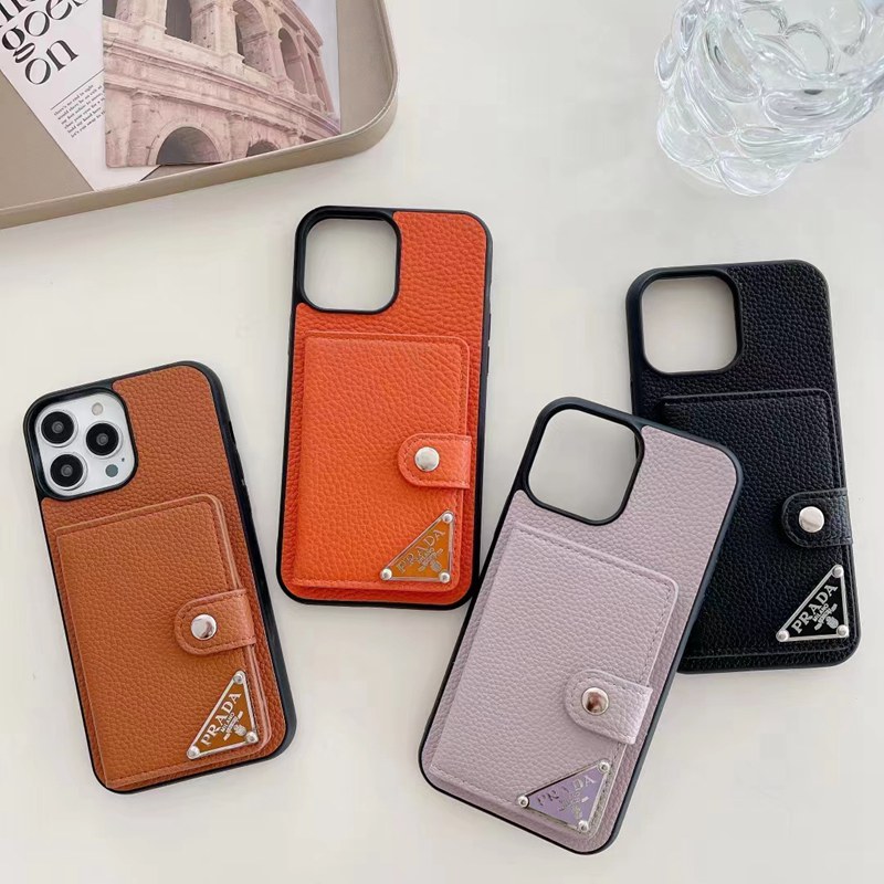 prada iphone 15 pro max plus ultra case luxury leather wallet card brand bag cover