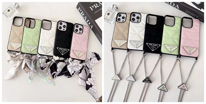 Prada Luxury iPhone 15 Pro max 14 Case Back Cover coque