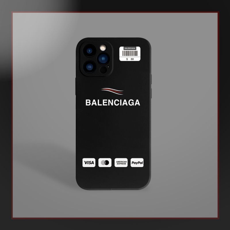 Balenciaga luxury iphone 14 Pro Max case monogram tpu elegant black cover