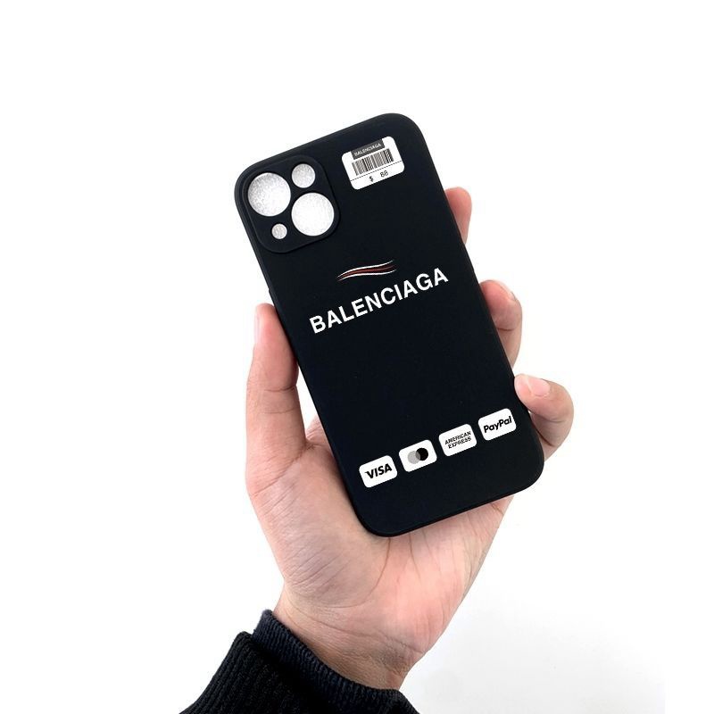 Balenciaga luxury iphone 14 Pro Max plus case monogram tpu elegant black cover