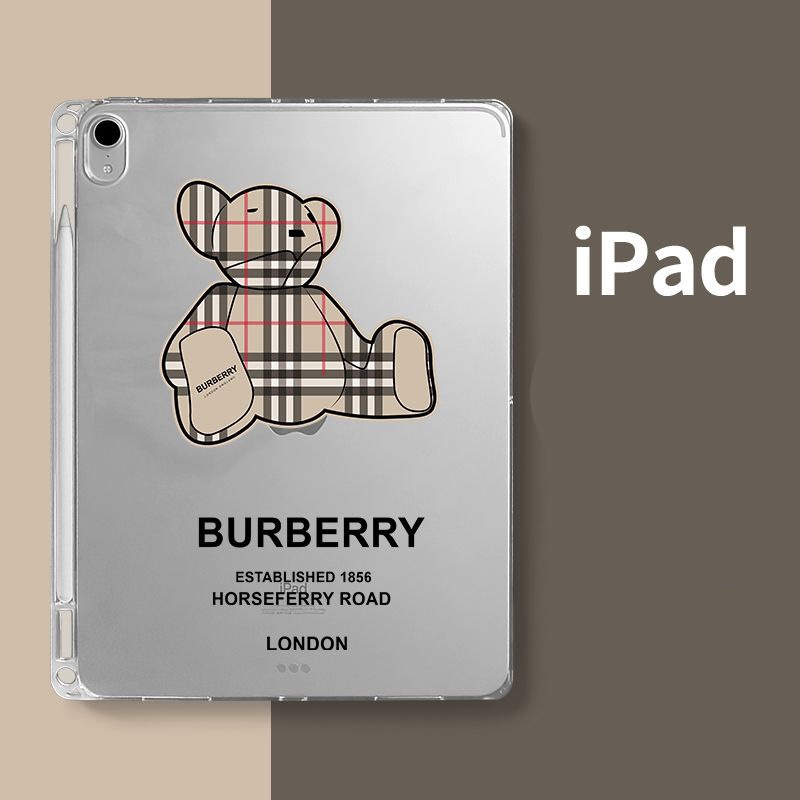 Burberry ipad 10th/pro 2022 case luxury clear bear ipad air5/4/mini6/5/9 protection case
