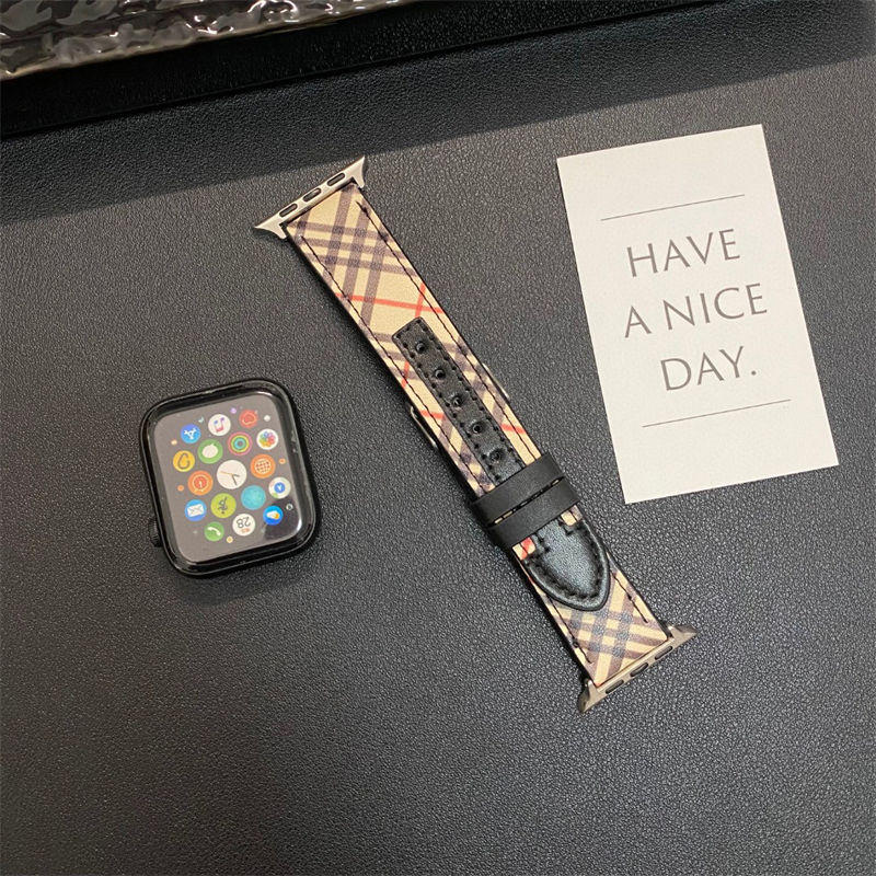 Burberry leather Apple Watch 10 9 8 ultra2 Band 