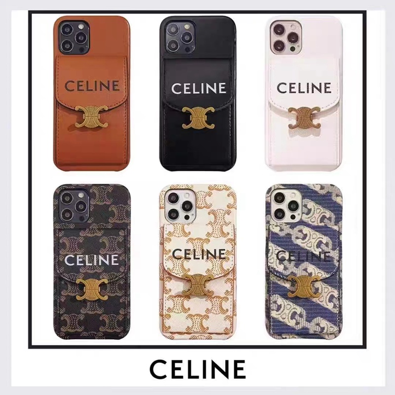 Celine luxury galaxy s23 plus ultra s22 s21 note 20 case leather card bag monogram iPhone 14 pro max cover