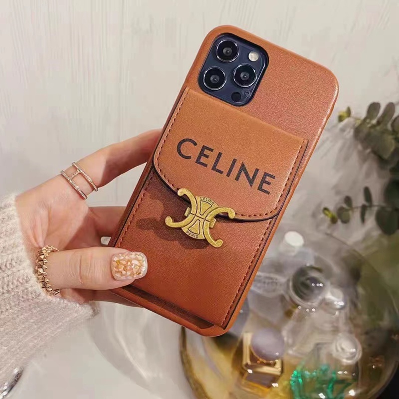 celine galaxy s23+ultra iphone14 case luxury leather card bag logo designer shell for Man Women Girls cover