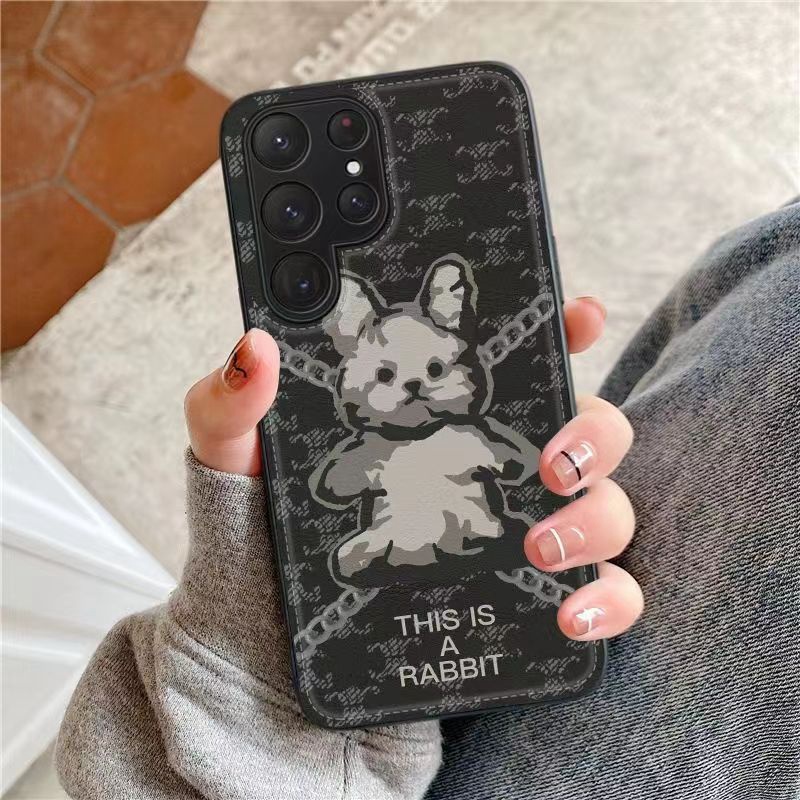 celine iphone14pro max plus galaxy s23+ultra a54 5g case luxury rabbit logo cover 