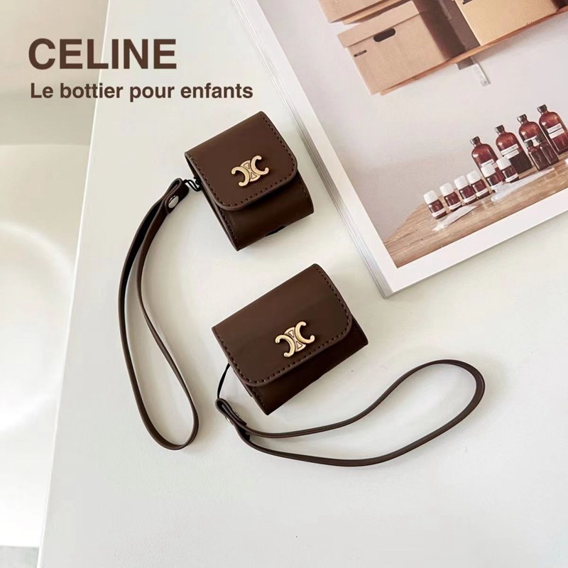 Celine luxury Airpods Pro 2 3 stitich case strap leather bag monogram accessories