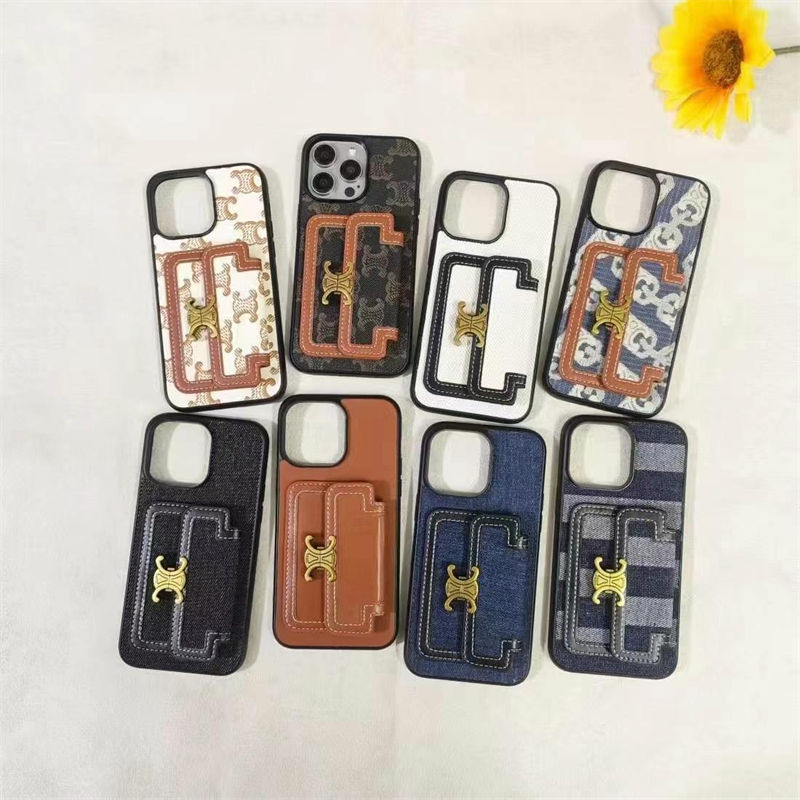 CELINE iPhone 16e/13/14/15 16 Pro Max Wallet Flip Case