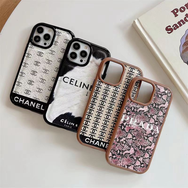 Chanel Celine Prada luxury monogram flower pattern cute fashion brand case For iphone 14 Pro Max