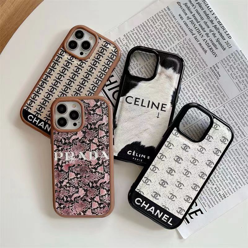 chanel celine iphone 14 pro max plus case prada luxury flower logo protect elegant unique cover