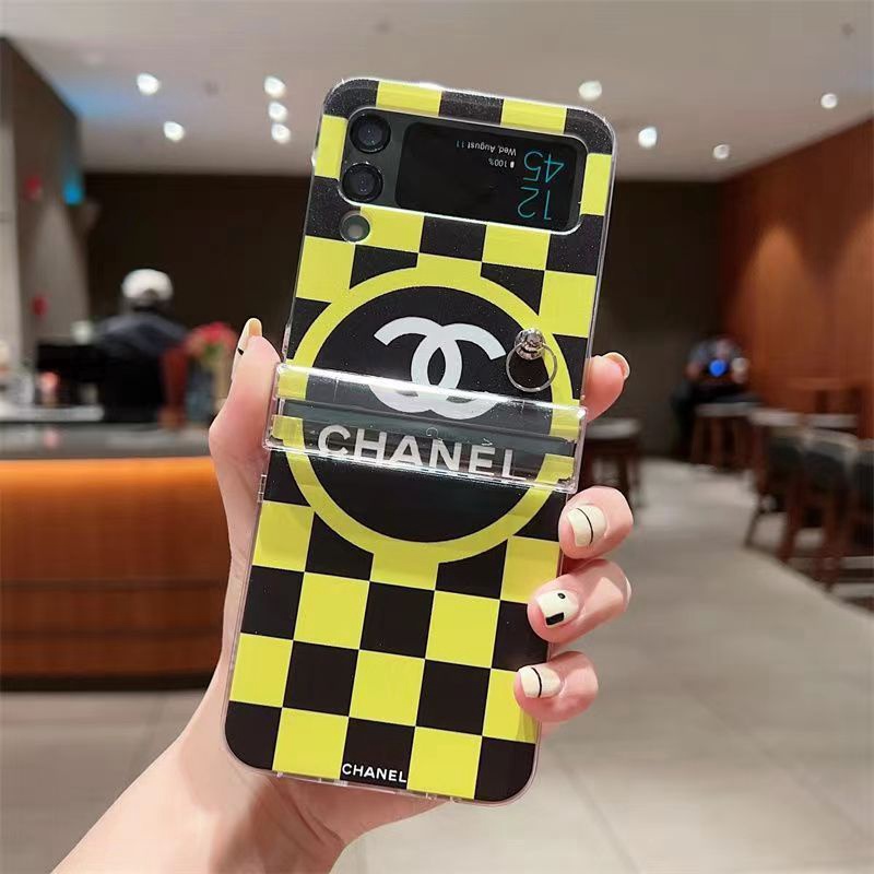 chanel Samsung galaxy z filp 5 4 Case luxury strap logo protection cover