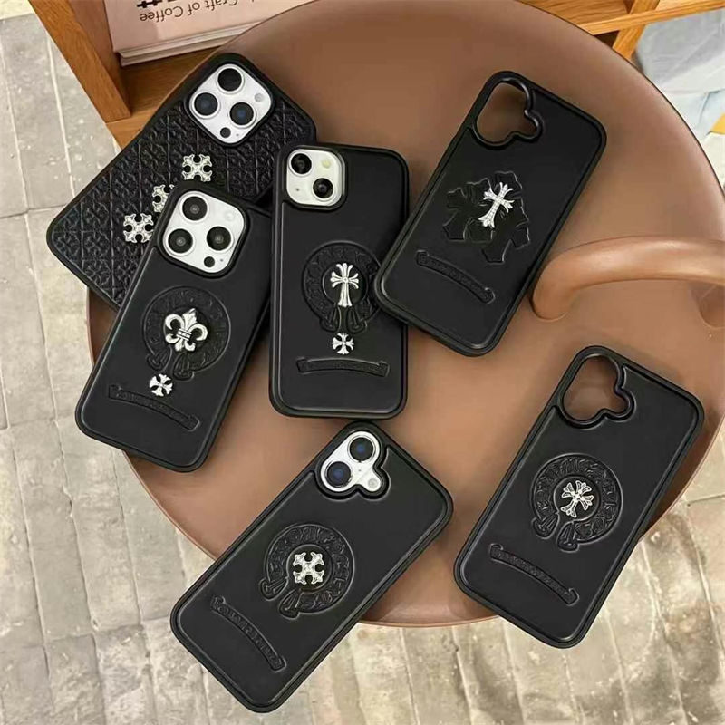 Chrome Hearts Luxury iPhone 17 16 15 Pro max 14 13 Case Back 