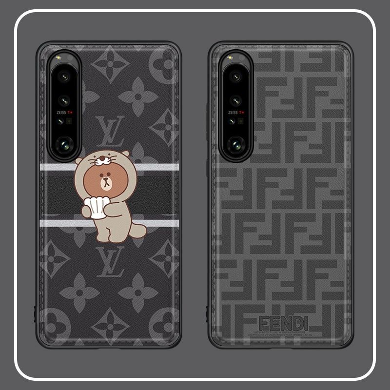 LV burberry fendi luxury monogram cute flower bear print brand case For iphone 14 Pro Max Plus