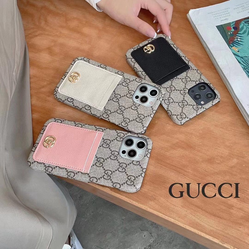 gucci iphone 14 pro max plus case card leather bag monogram luxury cover