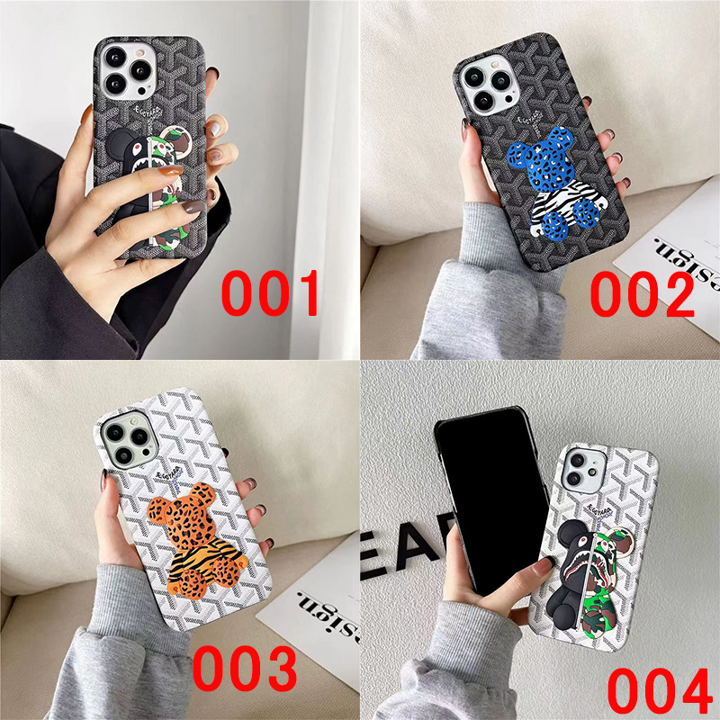 Kaws Goyard Aape luxury iPhone 14 pro max plus Case bear monogram galaxy s23 plus ultra designer cover shell Man Women Girls
