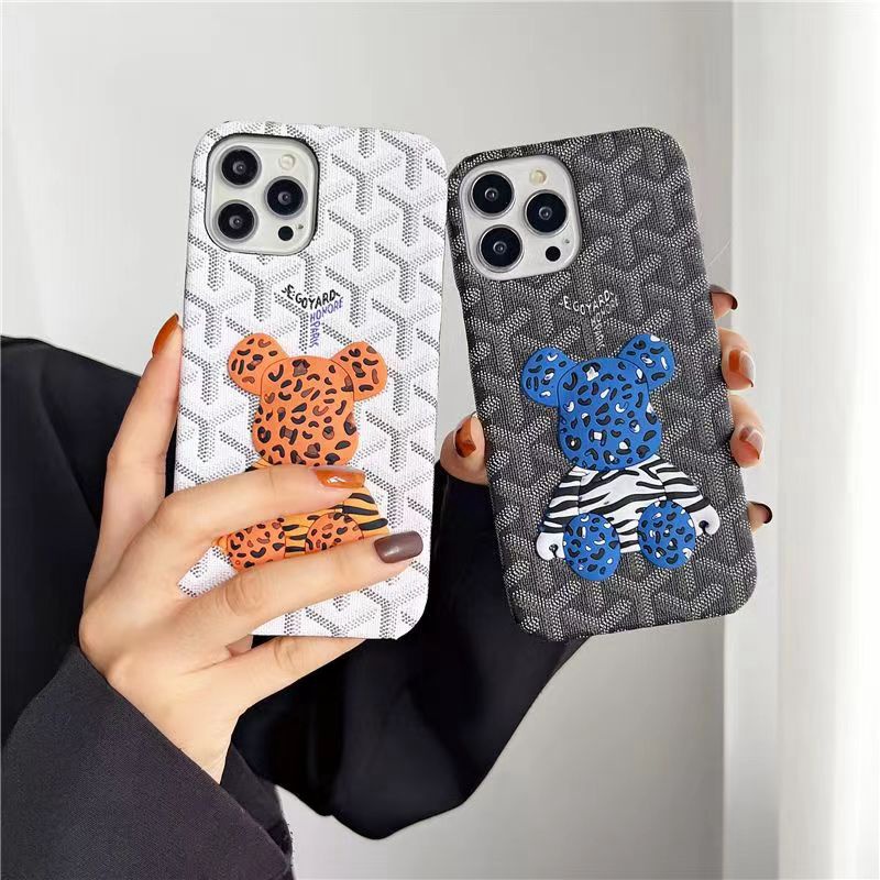 kaws goyard aape iphone 14 pro max plus case luxury bear galaxy s23 monogram cover