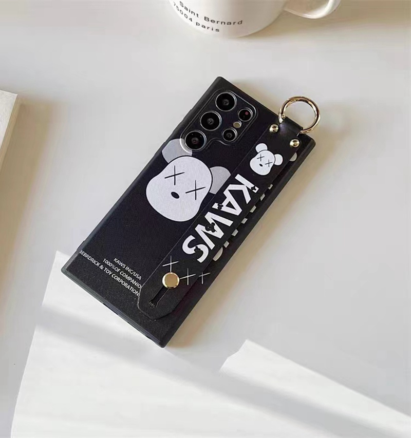 kaws iphone 15 pro ultra plus case luxury band stand ring bear strap elegant hang logo cover