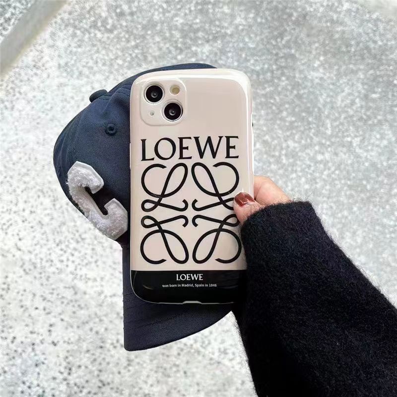 Loewe iPhone 14 pro max plus case mirrow 3D make up monogram luxury Women Girls cover 