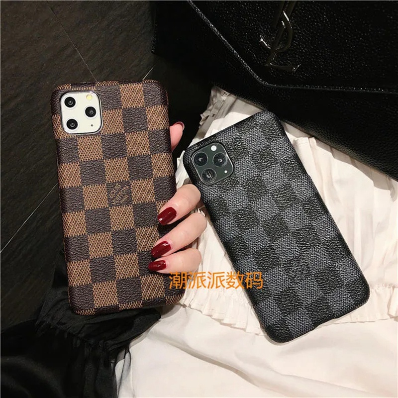 LV iphone14pro max14plus case brand monogram classic grid logo cover